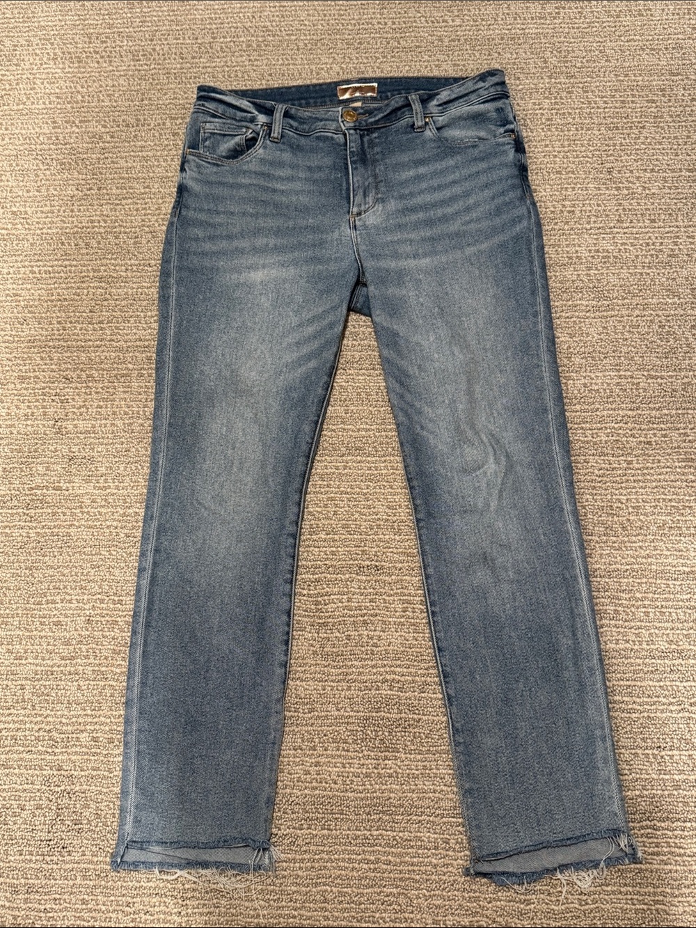 Kut from the Kloth Women's Reese Ankle Straight Jeans in Medium Blue